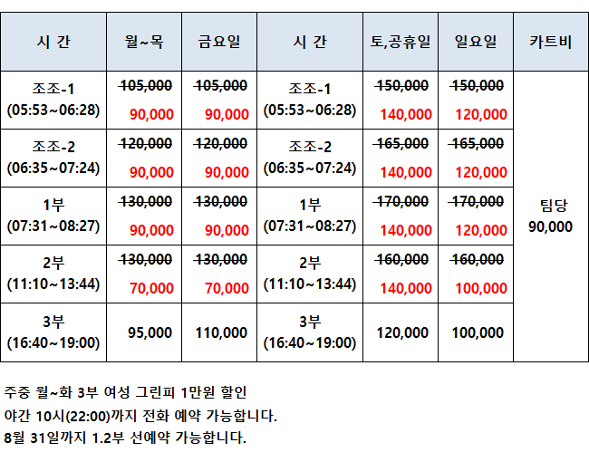 7~8월 그린피